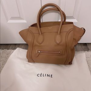 Celine Nano Luggage Bag in Tan